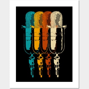 retro hip hop microphone Posters and Art